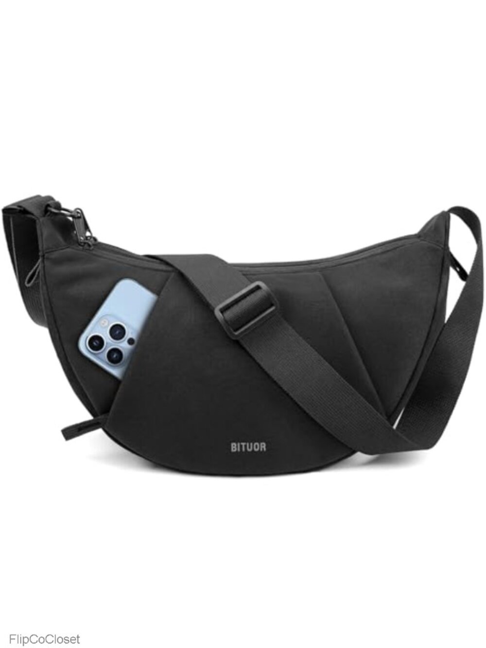 Anti-Theft Crossbody Bag Crescent Shoulder Purse Water-Resistant Hobo